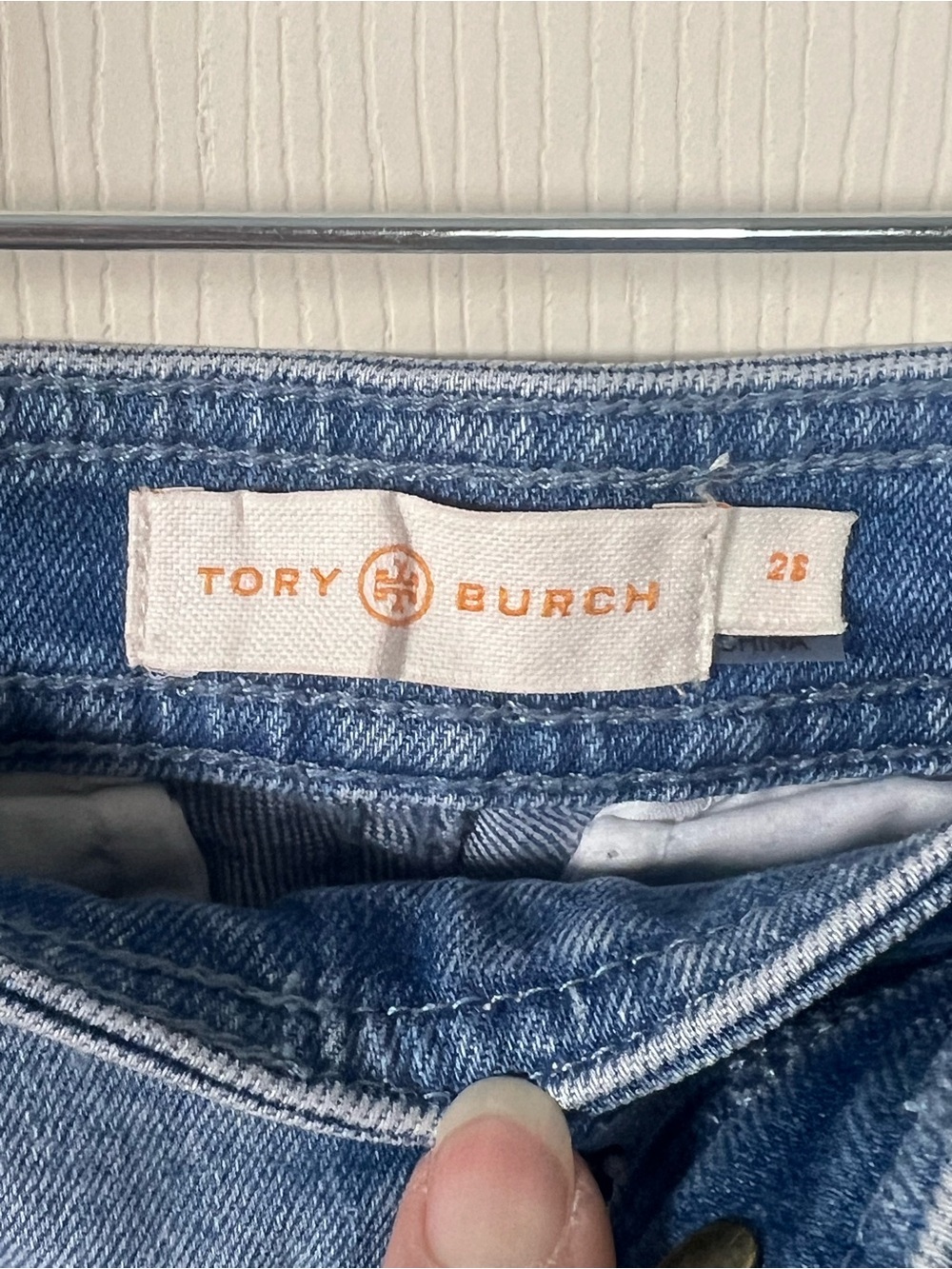 Tory Burch ❤️ Straight-Leg Jeans Super Bleachout High Rise Trouser Seam 26 - Picture 3 of 8